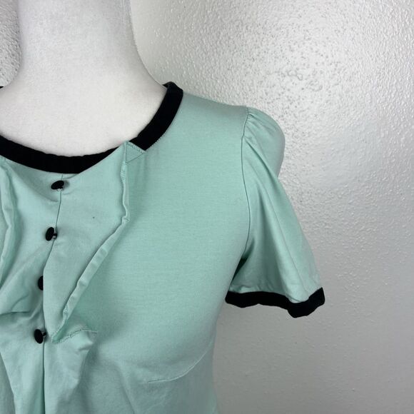 Every Body Every Wear Dress Women Small Green Ringer Stretch Short Sleeve Cotton - Picture 11 of 14